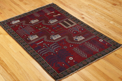 Very fine old belouchi war rug D1513
